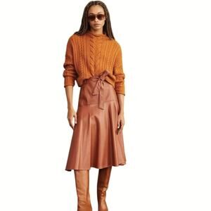 Anthropologie Pilcro Mock Cableknit Sweater Medium Petite